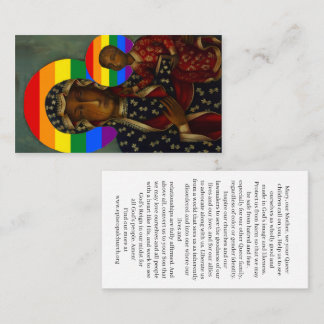 Rainbow Black Madonna Holy Card Visitkort