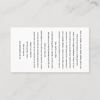 Rainbow Black Madonna Holy Card Visitkort