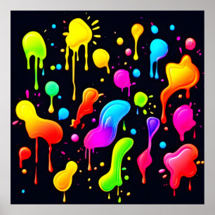 Rainbow Bläck Paint Stänk Poster