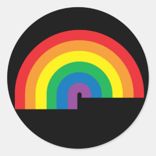 Rainbow Black Sticker Runt Klistermärke