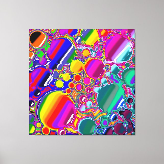 Rainbow Blast Abstrakt Art Canvastryck (Framsida)