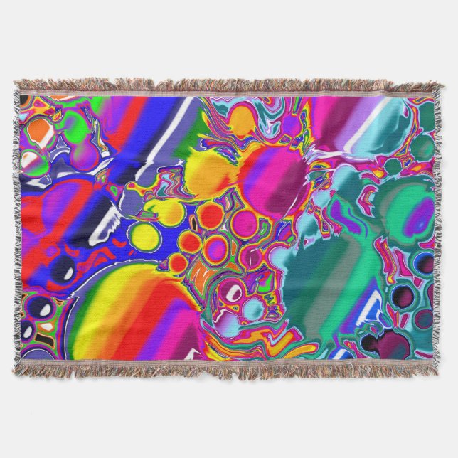 Rainbow Blast Abstrakt Art Filt (Framsidan)