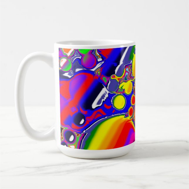 Rainbow Blast Abstrakt Art Kaffemugg (Vänster)