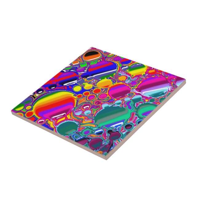Rainbow Blast Abstrakt Art Kakelplatta (Sidan)