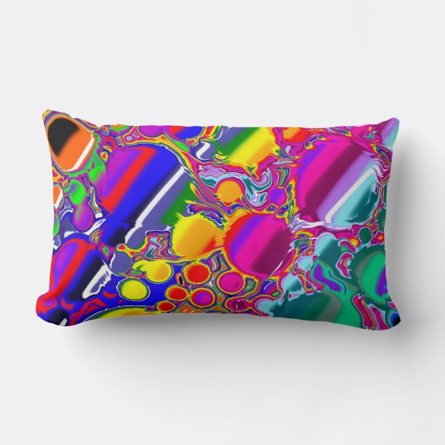 Rainbow Blast Abstrakt Art Lumbarkudde (Framsida)