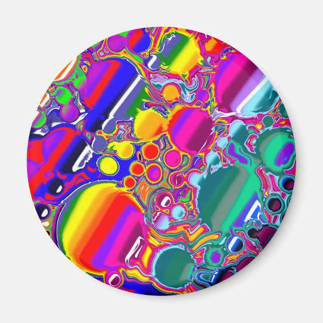 Rainbow Blast Abstrakt Art Magnet (Framsidan)