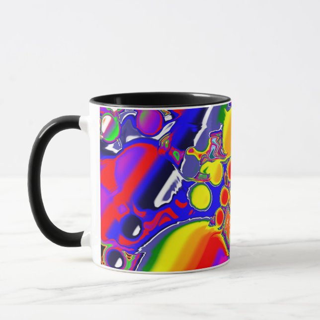Rainbow Blast Abstrakt Art Mugg (Vänster)