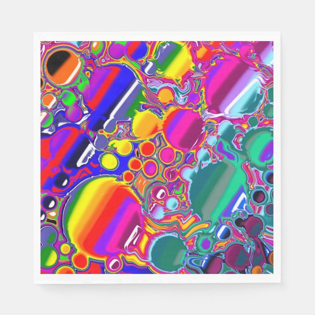Rainbow Blast Abstrakt Art Pappersservett (Framsidan)