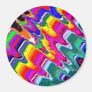 Rainbow Blip Abstrakt Digital Art Magnet
