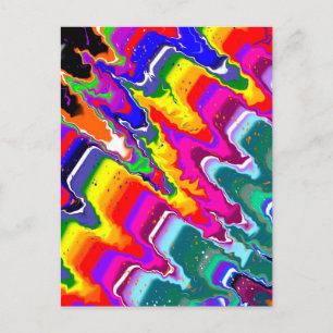 Rainbow Blip Abstrakt Digital Art Vykort