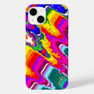 Rainbow Blip Färg Burst Fluid Art