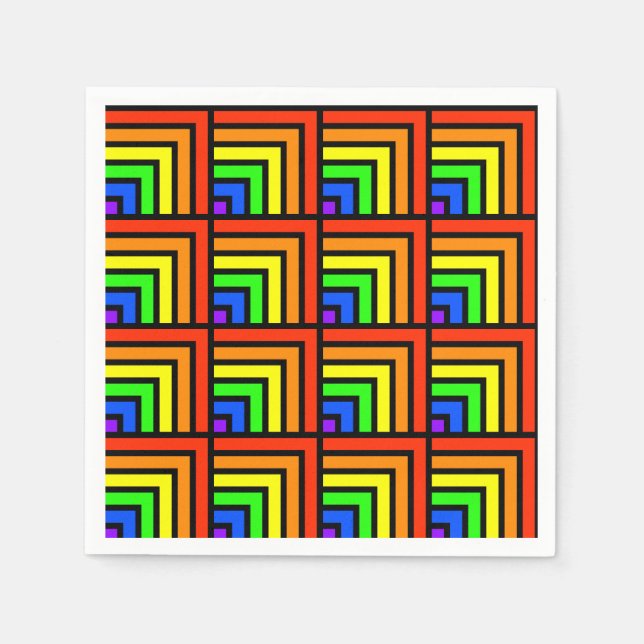 Rainbow Blocks Napkins Pappersservett (Framsidan)