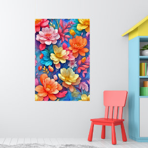 Rainbow Blommar: En modern symfoni Färg Poster