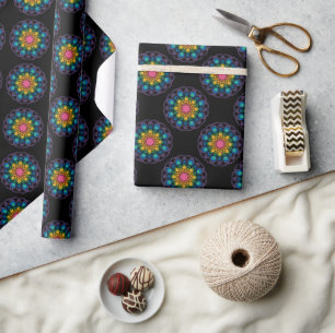 Rainbow Blommigt Fontän Mandala Polka dots Presentpapper