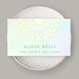 Rainbow Blommigt Lotus Mandala Energy Healer Visitkort