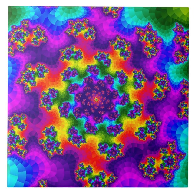 Rainbow Blommigt Sprinkles Kakelplatta (Framsidan)