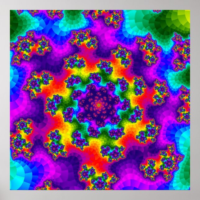 Rainbow Blommigt Sprinkles Poster (Framsidan)