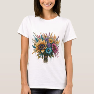 "Rainbow Blooms Bouquet" T Shirt