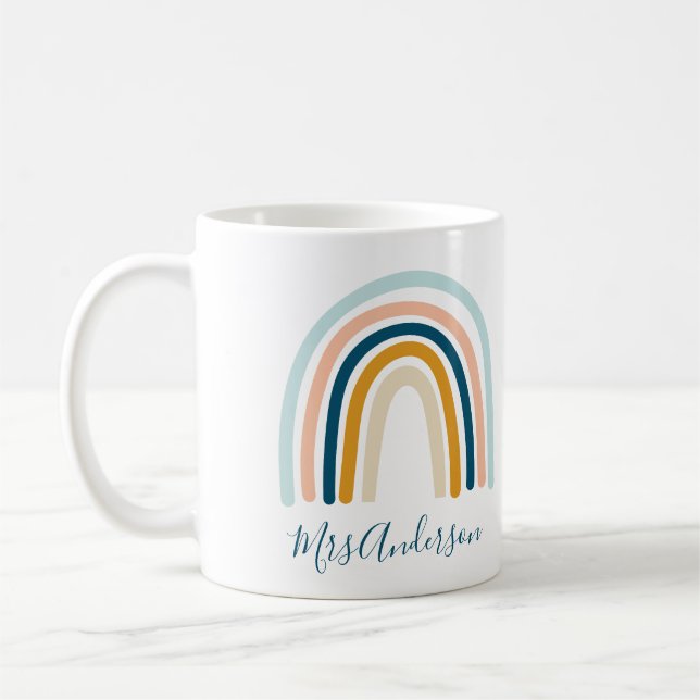 Rainbow blue gult personlig mugg söt gåva (Vänster)