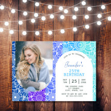 Rainbow Blue Rand Blommigt Arch Photo Birthday