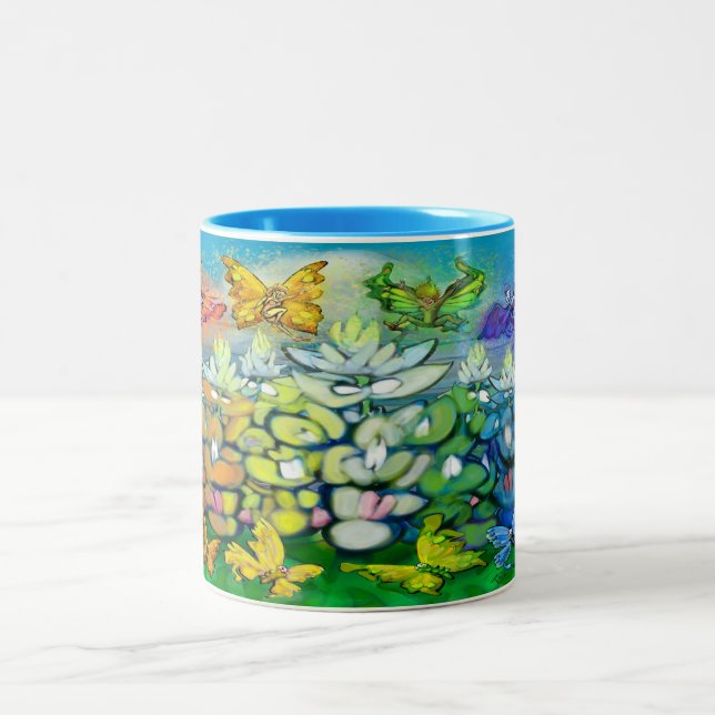 Rainbow Bluebonnets Two-Tone Coffee Mugg (Center)