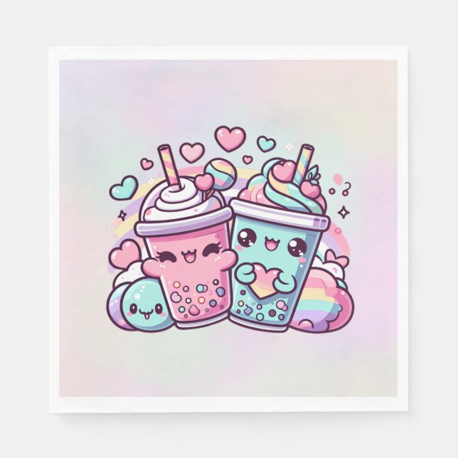 Rainbow Boba Napkins Pappersservett (Framsidan)