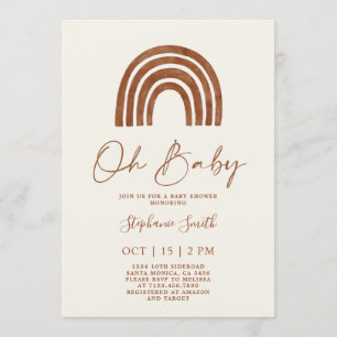 Rainbow Boho Baby Shower Inbjudningar