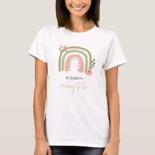 Rainbow Boho Baby Shower Mamma to be Anpassningsba T Shirt