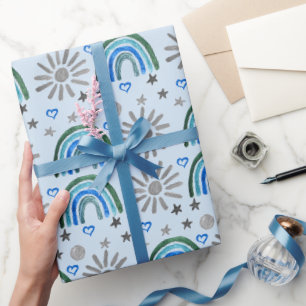 Rainbow Boho Birthday Baby Shower Boy Presentpapper