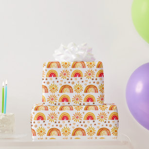 Rainbow Boho Birthday Baby Shower Gender Neutral Presentpapper