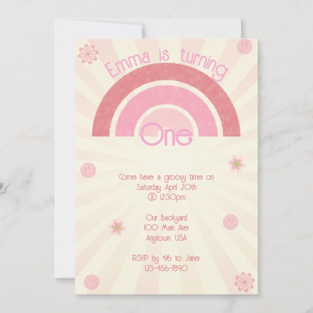 Rainbow Boho Birthday-inbjudan Inbjudningar (Framsida)