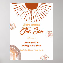 Rainbow Boho här kommer välkomsthälsning om babysk Poster