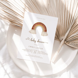 Rainbow Boho Neutralt Baby Shower Inbjudningar