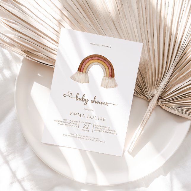 Rainbow Boho Neutralt Baby Shower Inbjudningar (Skapare uppladdad)