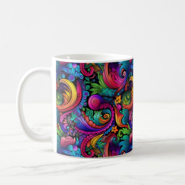 Rainbow Boho Paisley Mugg (Vänster)
