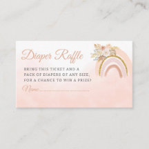 Rainbow Boho Pampas Grass rosa Flicka Diaper Raffl