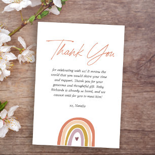 Rainbow Boho Peach  Baby Shower Tack Kort