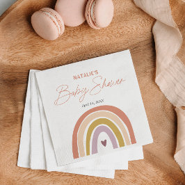 Rainbow Boho Peach Lila Baby Shower Pappersservett