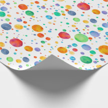 Rainbow Boho Polka Dot Watercolor Wrapping Papper