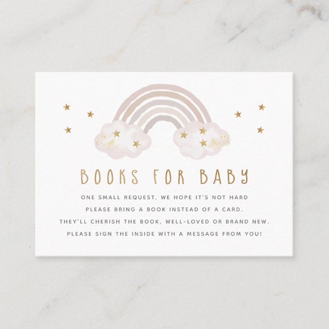 Rainbow Bokar för Baby-inmatningskort Visitkort (Framsida)