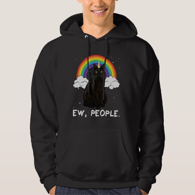 Rainbow Bombay Ew People Unicorn Cat Hoodie (Framsida)