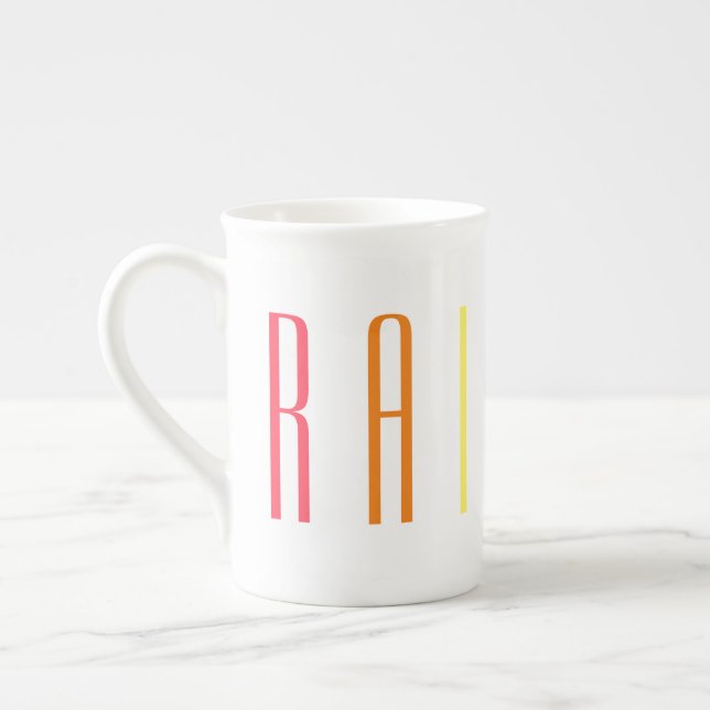 RAINBOW Bone China Mugg Benporslin Mugg (Vänster)