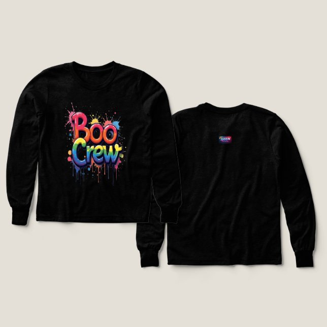 Rainbow BOO CREW T Shirt (Design framsida och baksida)