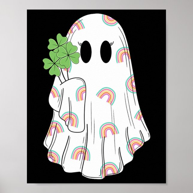 Rainbow Boo Shamrock Ghost St patrick's day Spooky Poster (Framsidan)