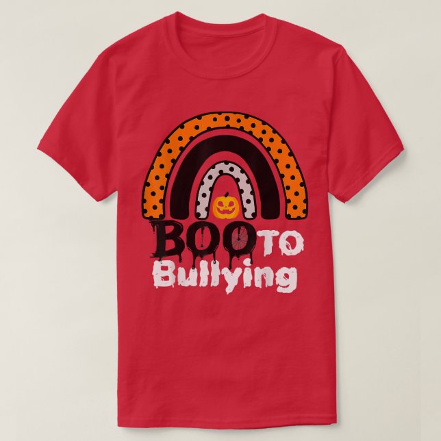Rainbow Boo to Bulling Pumpkin Orange Unity Day A T Shirt (Design framsida)