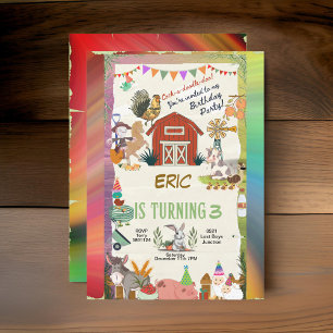 Rainbow Boskap Småbarn personalize Inbjudningar
