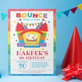 Rainbow Bounhus Födelsedagsfest inbjudan