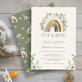 Rainbow Boy Baby Shower Inbjudningar