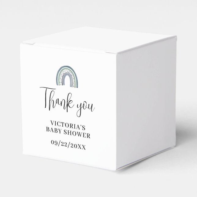 Rainbow Boy Baby Shower Presentaskar (Framsidan Sidan)