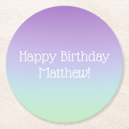 Rainbow Boy Födelsedagsfest Underlägg Papper Rund